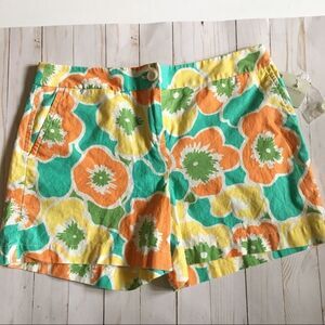 Madison Size 10 Floral Mod Walking Shorts Linen
